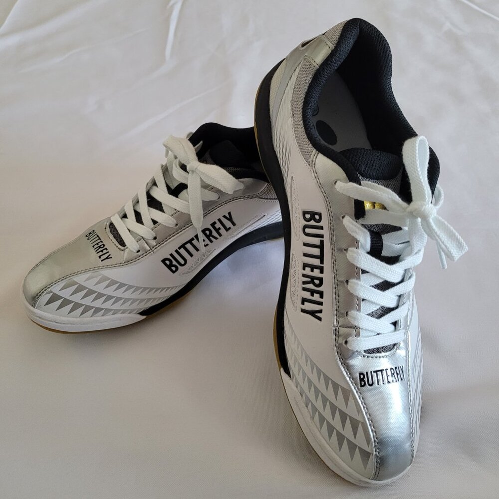 Butterfly LEZOLINE GIGU Table Tennis Shoes White-Silver SZ 10.5